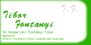 tibor fontanyi business card